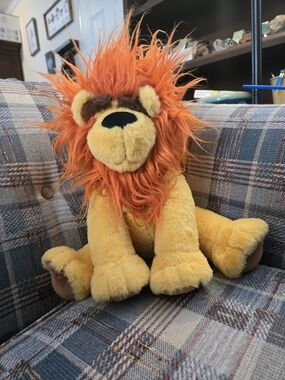 Plush Lion Stuffed Animal - Orange Mane, Yellow Fur